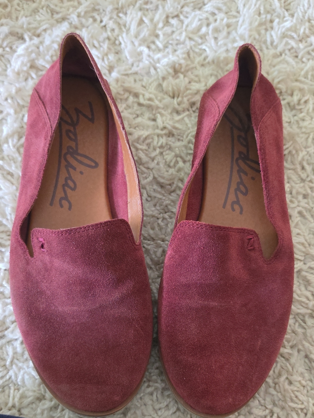 Zodiac Women’s Burgundy Suede Slip-On Flats